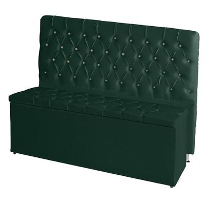 Kit De Quarto Cabeceira De Cama Box E Calçadeira Baú Estrela King 195 Cm Suede Botão Strass Verde Do Lar Móveis E Decora