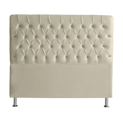 Cabeceira De Cama Box Estrela King 195 Cm Suede Botão Cristal Porcelana Do Lar Móveis E Decoração