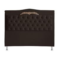 Cabeceira De Cama Box Barcelona Queen 160 Cm Capitonê Retro Botão Encapados Suede Marrom Do Lar Móveis - 1