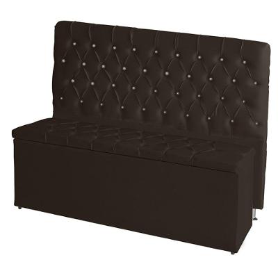 Kit De Quarto Cabeceira De Cama Box E Calçadeira Baú Estrela King 195 Cm Suede Botão Strass Marrom Do Lar Móveis E Decor