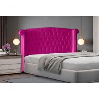 Cabeceira De Cama Box Toquio King 195 Cm Suede Rosa Pink Do Lar Móveis E Decoração - 2