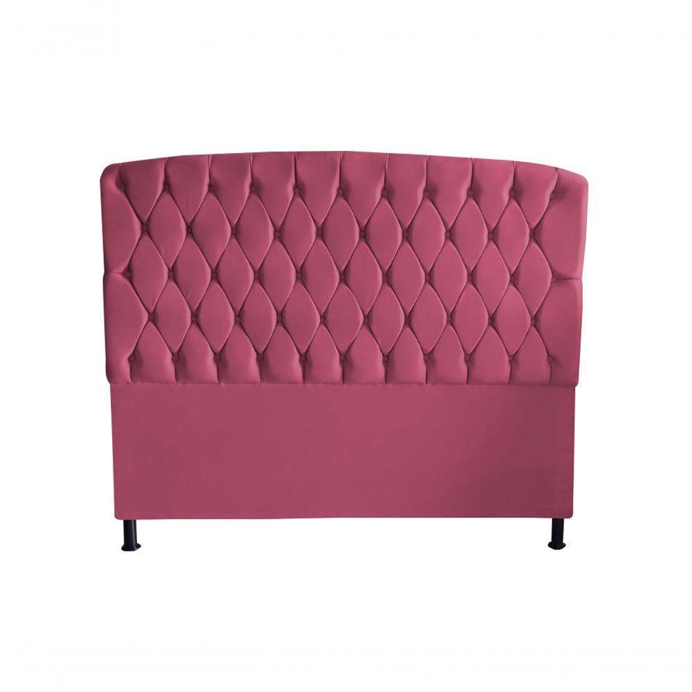 Kit De Quarto Cabeceira De Cama Box E Calçadeira Baú Dubai King 195 Cm Suede Rosa Bebê Do Lar Móveis E Decoração - 2
