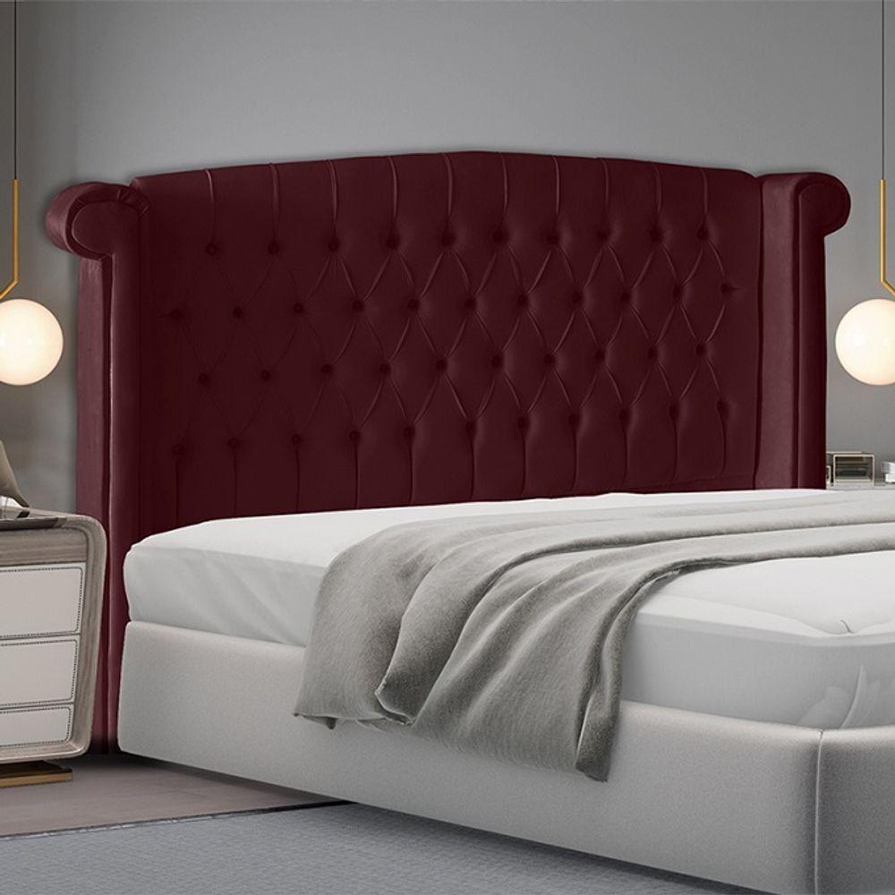 Cabeceira De Cama Box Toquio Casal 140 Cm Suede Bordo Do Lar Móveis E Decoração - 2