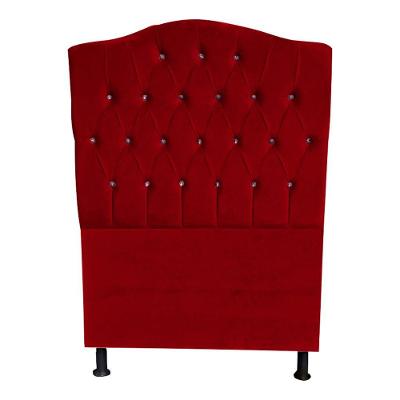 Cabeceira De Cama Box Princesa Solteiro 90 Cm Botão Strass Suede Vermelho Do Lar Móveis