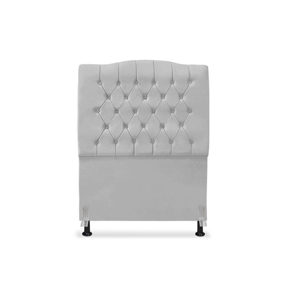 Cabeceira De Cama Box Solteiro 90 Cm Dunas - Veludo Cinza - 3