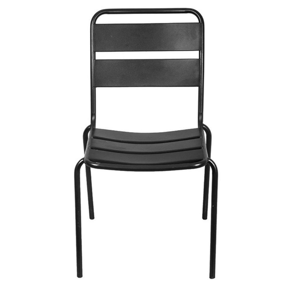 Cadeira Empilhável Bora Or Design Em Ferro Com Pintura Epóxi Preto C- Proteção Uv E Uva área Externa - 2