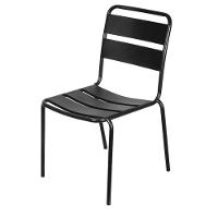 Cadeira Empilhável Bora Or Design Em Ferro Com Pintura Epóxi Preto C- Proteção Uv E Uva área Externa - 1
