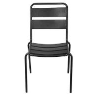Cadeira Empilhável Bora Or Design Em Ferro Com Pintura Epóxi Preto C- Proteção Uv E Uva área Externa - 2