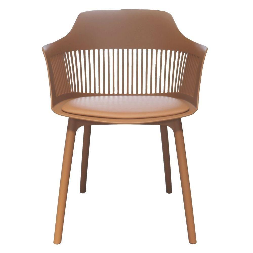 Kit 6 Cadeiras Montreal Marcela Fratini Almofada Em Pu Estrutura Em Polipropileno Marrom Capuccino - 2