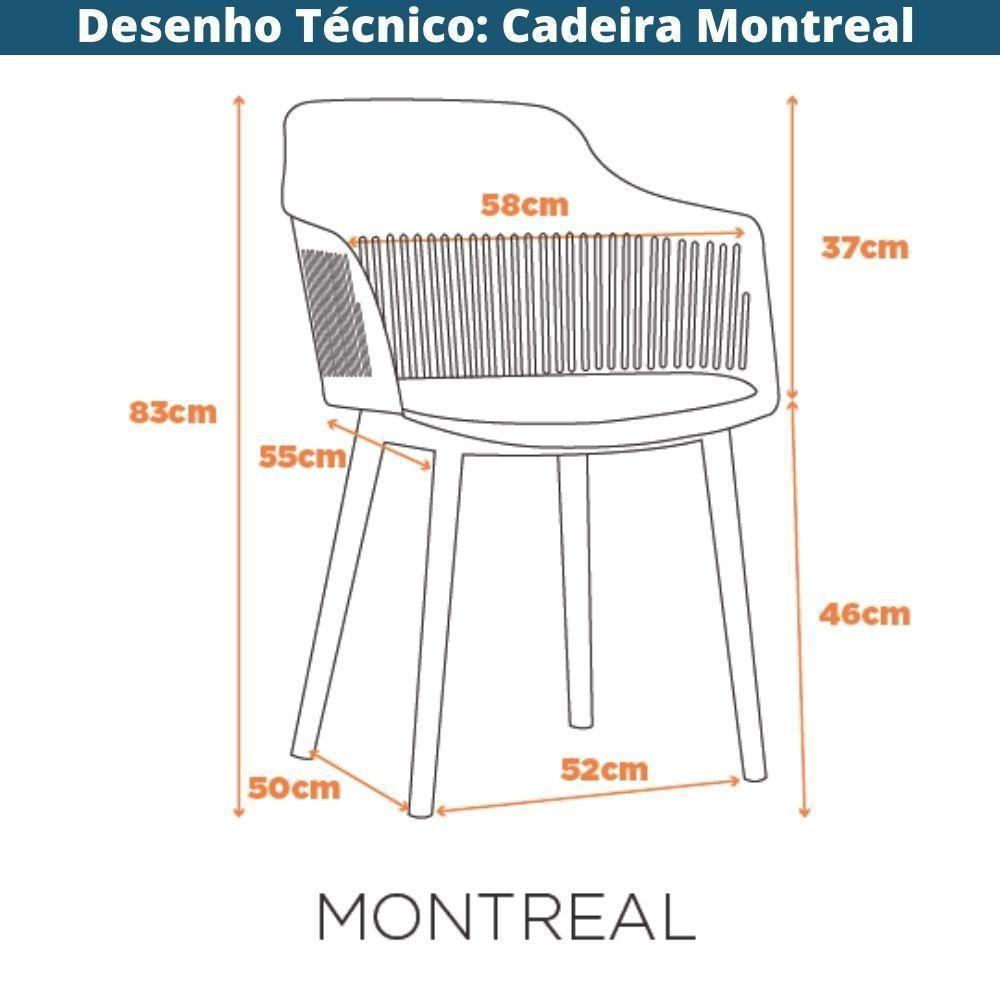 Kit 6 Cadeiras Montreal Marcela Fratini Almofada Em Pu Estrutura Em Polipropileno Marrom Capuccino - 5