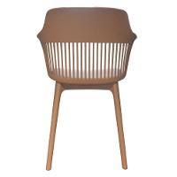 Kit 6 Cadeiras Montreal Marcela Fratini Almofada Em Pu Estrutura Em Polipropileno Marrom Capuccino