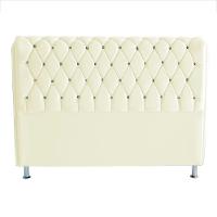 Cabeceira De Cama Box Londres Casal Queen 160 Cm Suede Botão De Strass Branco Do Lar Móveis E Decoração - 1
