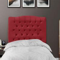 Cabeceira De Cama Box Solteiro 90 Cm Dunas - Veludo Vermelho - 2
