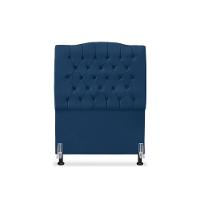 Cabeceira De Cama Box Solteiro 90 Cm Dunas - Veludo Azul Marinho - 2