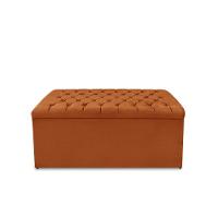 Kit Cabeceira E Calçadeira Baú Dunas Queen 160 Cm - Veludo Terra Cota - 2