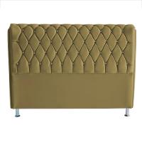 Cabeceira De Cama Box Londres Casal 140 Cm Suede Botão De Strass Bege Do Lar Móveis E Decoração - 1
