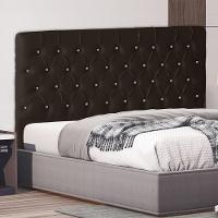 Cabeceira De Cama Box Paris Casal 140 Cm Botão Strass Suede Marrom Do Lar Móveis - 2