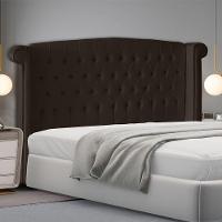 Cabeceira De Cama Box Luxo King 195 Cm Suede Marrom Do Lar Móveis - 2