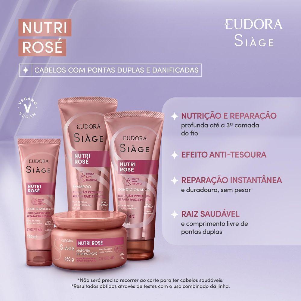Kit Eudora Siage Promopack Nutri Rose 3 Produtos - Shampoo + Condicionador + Leave-in - 6