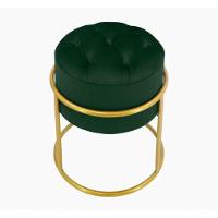 Puff Banqueta Estofado Decorativo Base De Ferro Capitonê Suede Verde Do Lar Móveis E Decoração - 1
