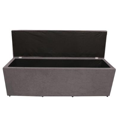Calçadeira Baú Paris Queen 160 Cm Botão Strass Suede Prata Do Lar Móveis