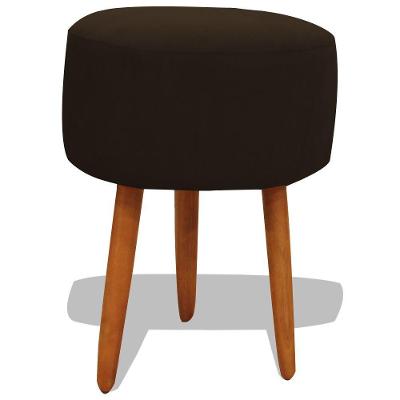 Puff Banqueta Decorativo Redondo Para Sala Pé Palito 50 Cm Altura Marrom Do Lar Móveis