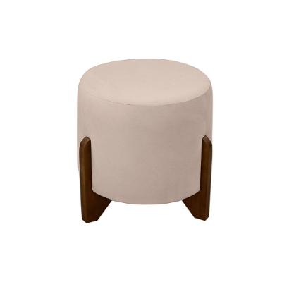 Puff Banqueta Decorativo Luiz Suede Bege Do Lar Móveis E Decoração