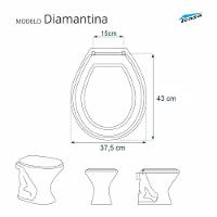 Tampa De Vaso Sanitário Com Amortecedor Diamantina Branco Para Bacia Icasa