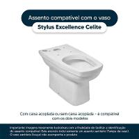 Assento Sanitário Stylus Excellence Cinza Claro Para Vaso Celite