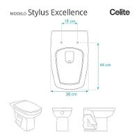 Assento Sanitário Stylus Excellence Cinza Claro Para Vaso Celite - 5