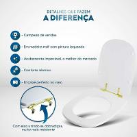 Assento Sanitário Sabatini Areia Para Vaso Icasa Com Ferragem Dourada - 3