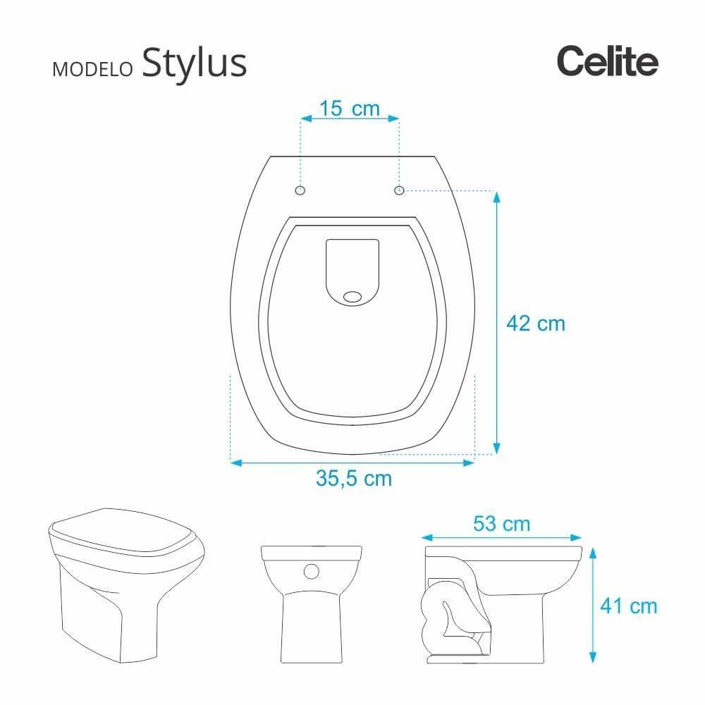 Tampa De Vaso Stylus Pergamon (bege Claro) Para Bacia Celite - 2