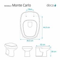 Assento Sanitario Monte Carlo Creme Para Vaso Deca Com Ferragem Dourada - 2