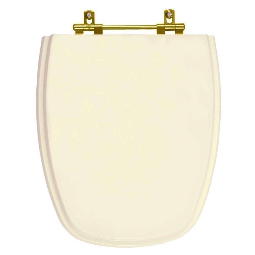 Assento Sanitario Monte Carlo Creme Para Vaso Deca Com Ferragem Dourada - 1
