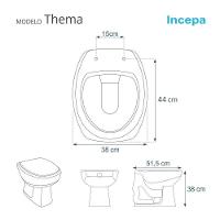 Assento Sanitário Thema Branco Para Vaso Incepa Com Ferragem Dourada - 3