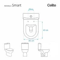 Assento Sanitario Smart Cinza Claro Para Vaso Celite - 3