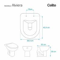 Assento Sanitario Almofadado Riviera Pergamon (bege Claro) Para Vaso Celite - 1