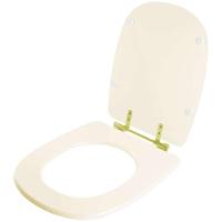 Assento Sanitário Poliester Sabatini Areia Para Vaso Icasa Com Ferragem Dourada - 6
