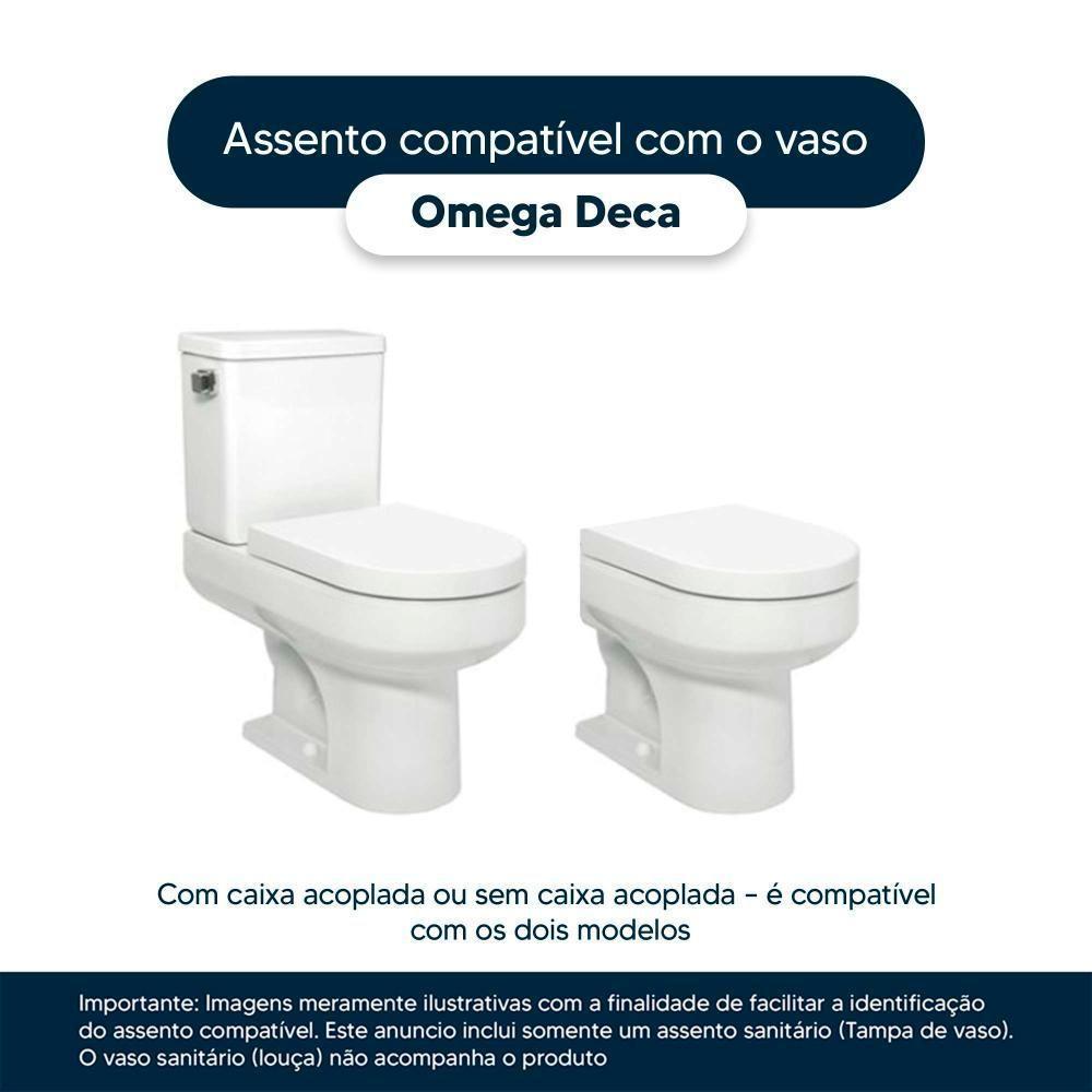 Assento Sanitario Omega Cinza Real Para Vaso Deca - 4