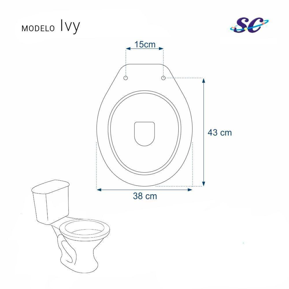 Assento Sanitário Em Mdf Ivy Branco Para Bacia Santa Clara - 3