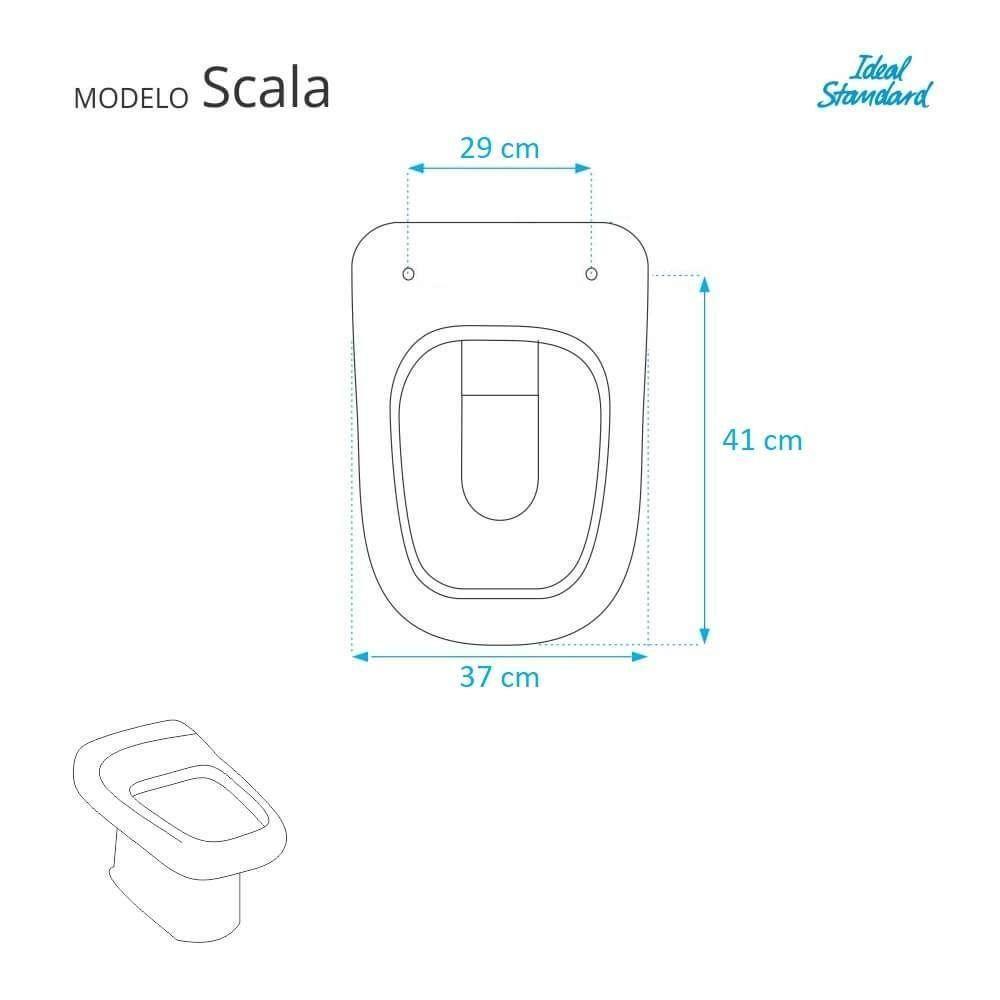 Assento Sanitario Scala Cinza Quartzo Para Vaso Ideal Standard - 4
