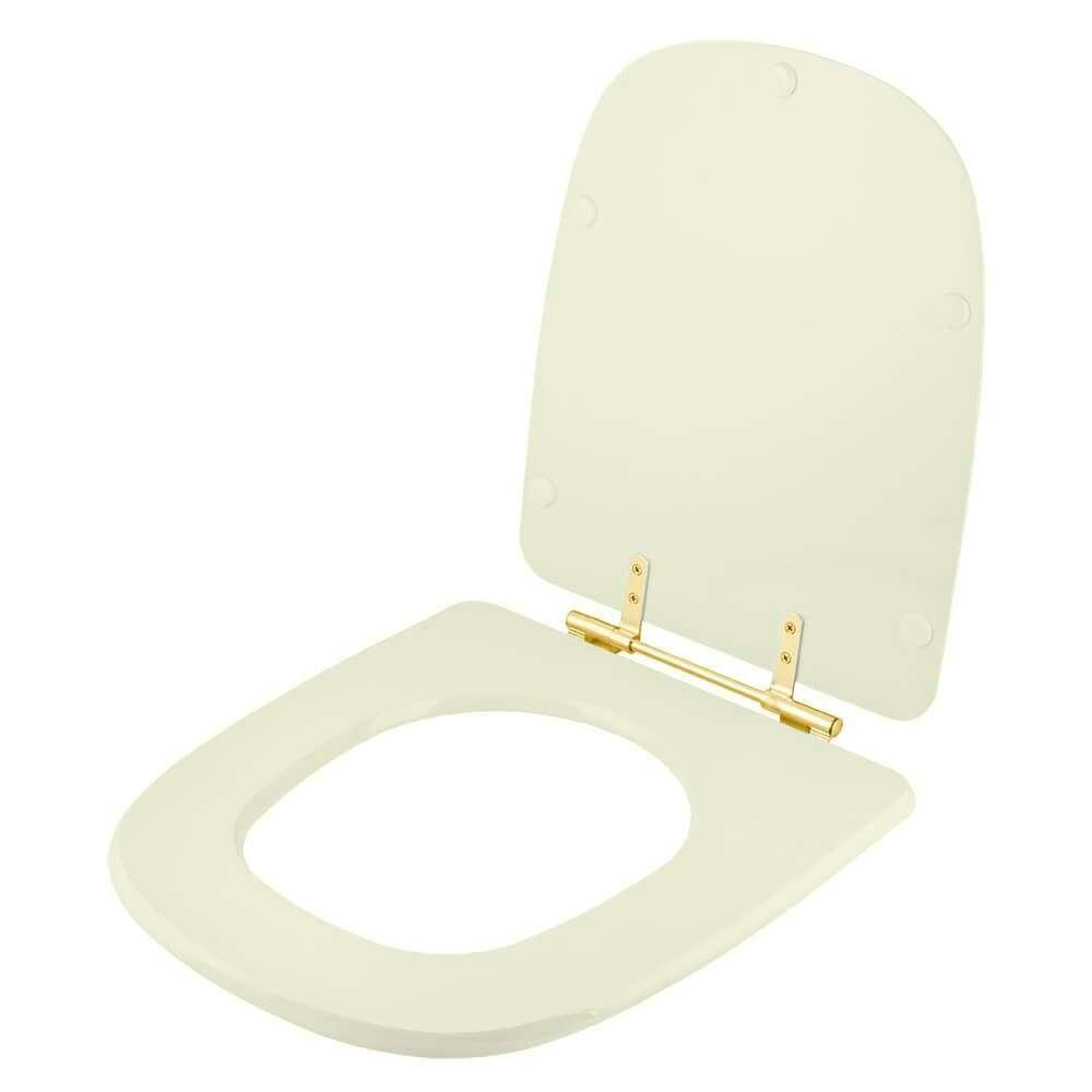 Assento Sanitário Ibiza Biscuit (bege Claro) Com Ferragem Dourada - 4