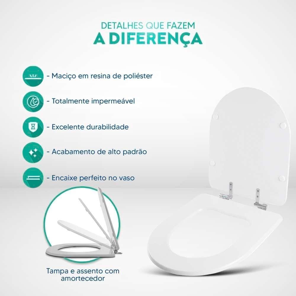 Assento Sanitário Soft Close Smart Branco Para Vaso Celite - 3