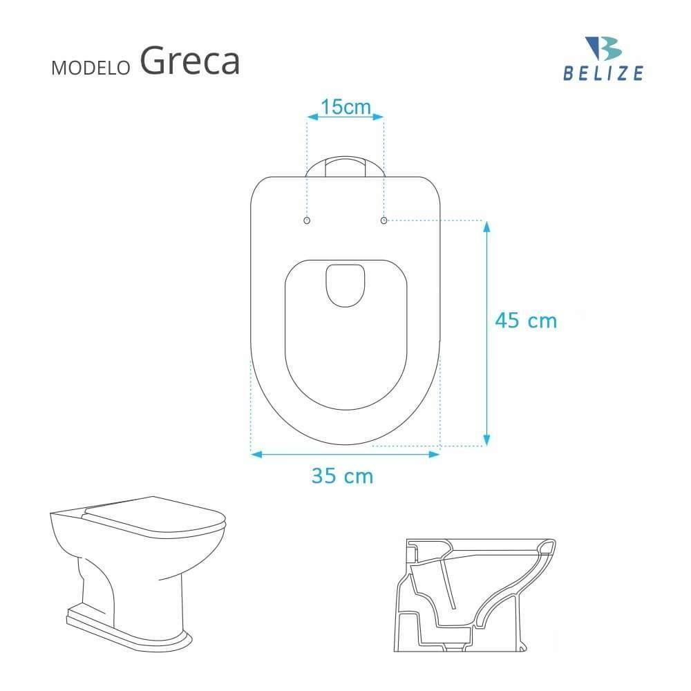 Assento Sanitario Greca Cinza Claro Para Vaso Belize - 2