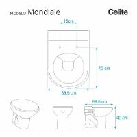 Assento Sanitario Poliester Mondiale Branco Para Vaso Celite - 2