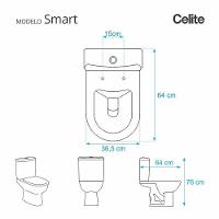 Tampa De Vaso Poliester Smart Bege Claro Para Bacia Celite - 3