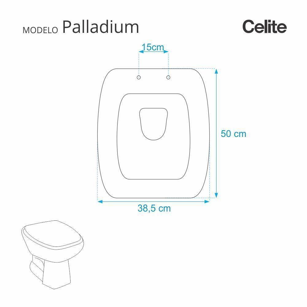 Assento Sanitario Palladium Preto Para Vaso Celite - 3