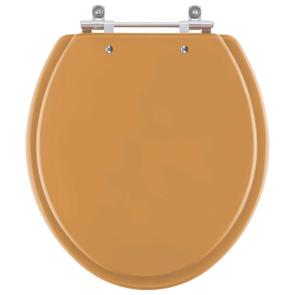 Assento Sanitário Convencional Oval Amarelo Terra Para Vaso Celite - 1