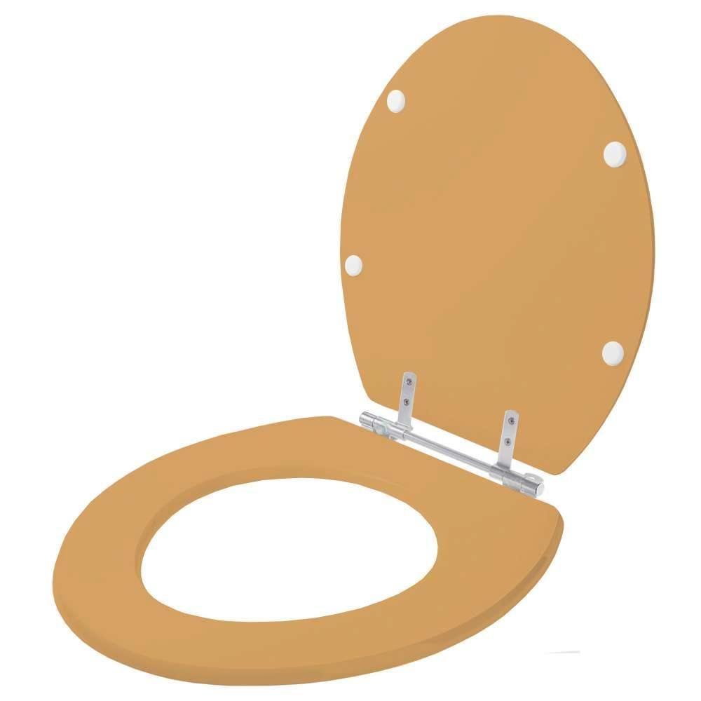 Assento Sanitário Convencional Oval Amarelo Terra Para Vaso Celite - 4