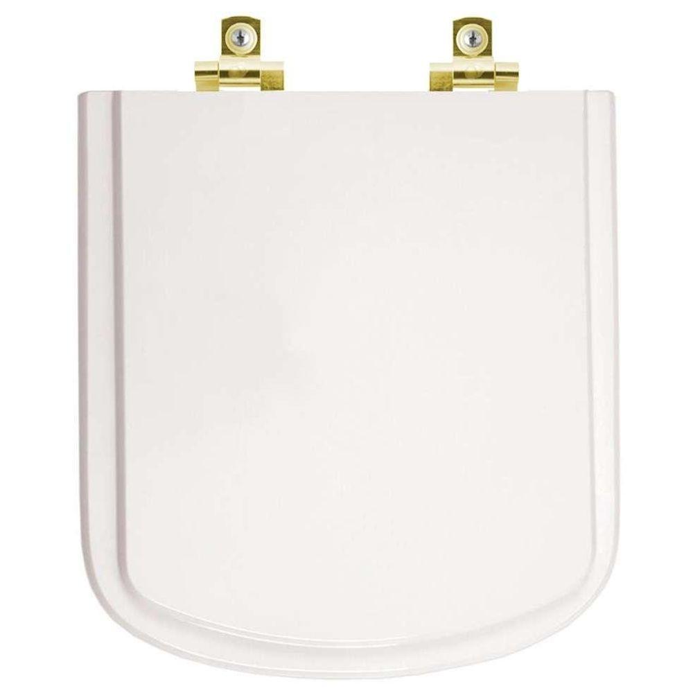 Assento Sanitário Com Amortecedor Lirio Branco Para Vaso Fiori Com Ferragem Dourada - 1